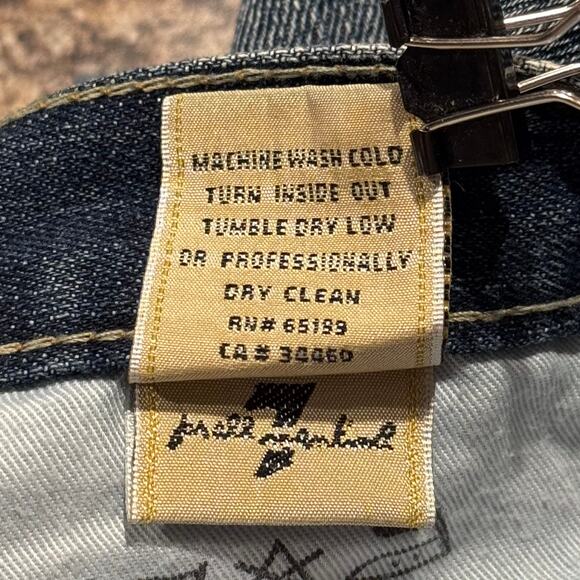 7 For All Mankind Zac Posen Jeans Bootcut Y2K Embroidered Boho Floral 29 Flawed - Picture 6 of 8